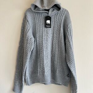 American Stitch Gray Cable Knit Sweater Size XL